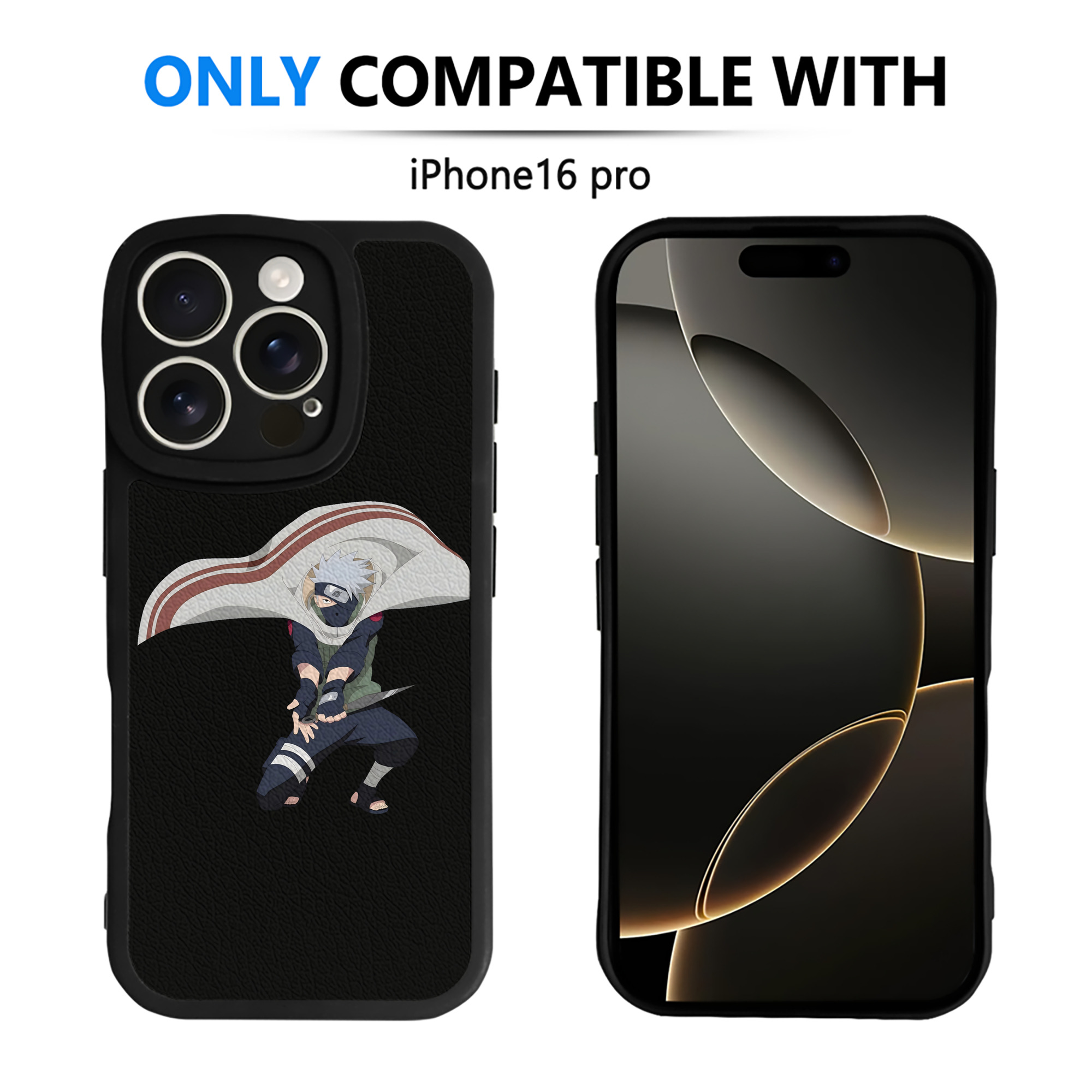 （画像用） NARUTO -ナルト- はたけ カカシ Hatake Kakashi 【iPhone 16シリーズ対応】シリコンスマホケース（レザー調） 材質：シリコン